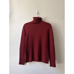 Loro Piana Burgundy Turtleneck Sweater 100% Cashmere Size 42